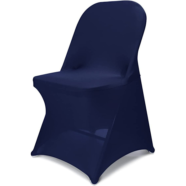 Oppgraderte sammenleggbare stolseter 10 stk Universal stretch vaskbare tilpassede stolseter for bryllup, ferie, bankett, fest, feiring (marineblå)