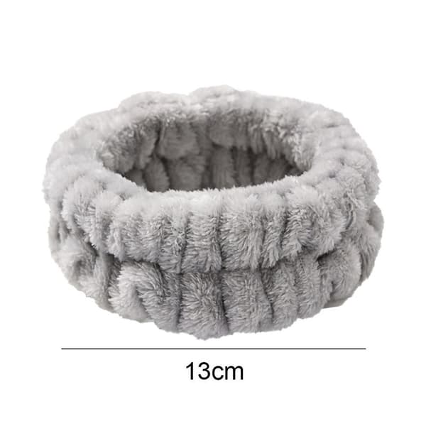 Spa-hårbånd for kvinner, mikrofiber ansikts-sminke hårbånd med grått