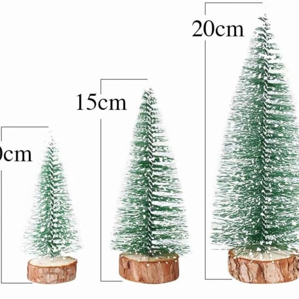 Mini kunst juletræ, 9 stk mini kunst juletræ med KLB
