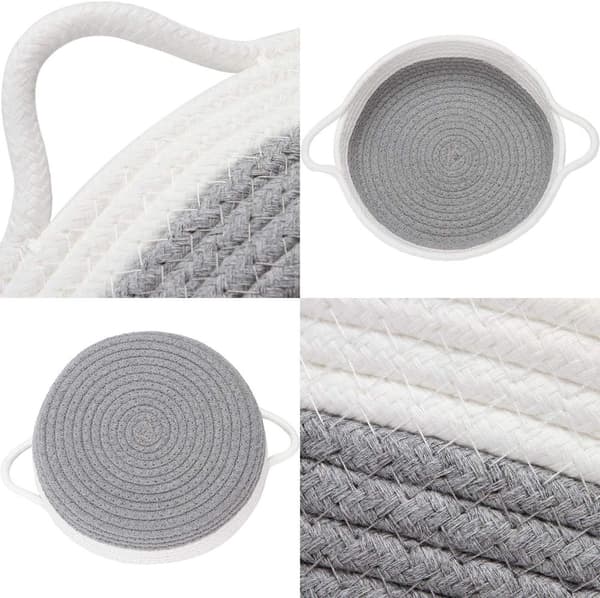 1 Pack Bomullsrepkorg, 25 x 9 tum Liten Vävd Förvaringskorg,