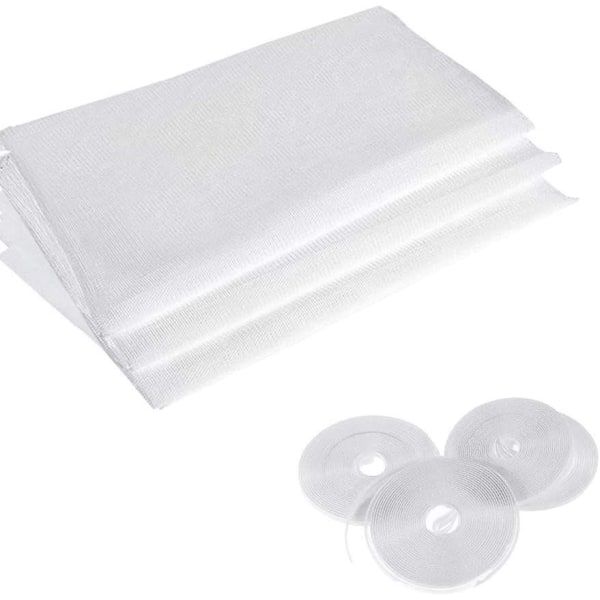 Insektnett Mesh Vindusskjerm med Limtape Ruller Hvit Stil1 1.5x1.3 m