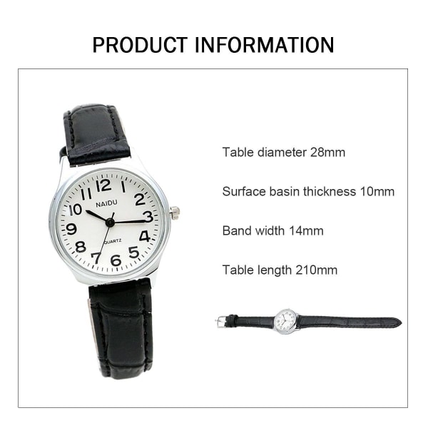 Women's Leather Watch Fashion Casual Watches Roman Black