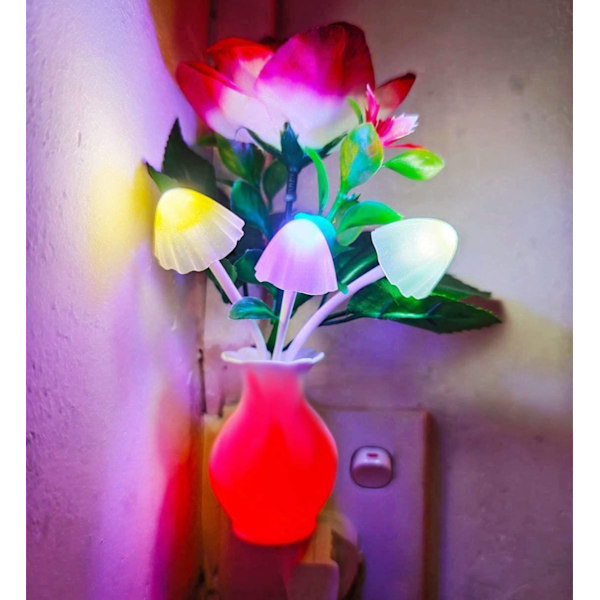 2-pack LED-nattlampor med sensor, färgförändrande nattlampa för barnkammare, badrum, barnrum, kök, källare.