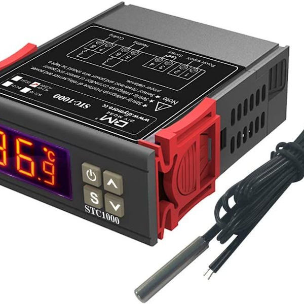 AC 110V-220V temperaturregulator, universel STC-1000 med 1 stk temperatursensorprobe
