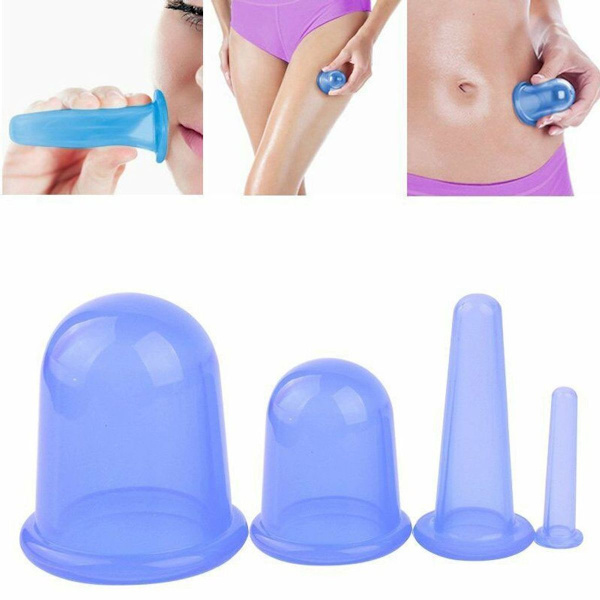 Sæt med 4 silikone kopper til cupping massage KLB