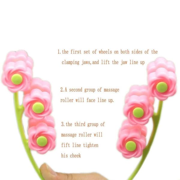Ansiktsmassasjer, Ansiktsmassasjer, Blomstermassasjerulle for V-Pink