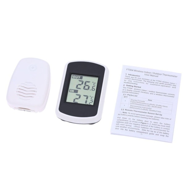 Udendørs termometer Omgivelsesmåling Trådløs digital LCD-vejrtester Indendørstemperatur