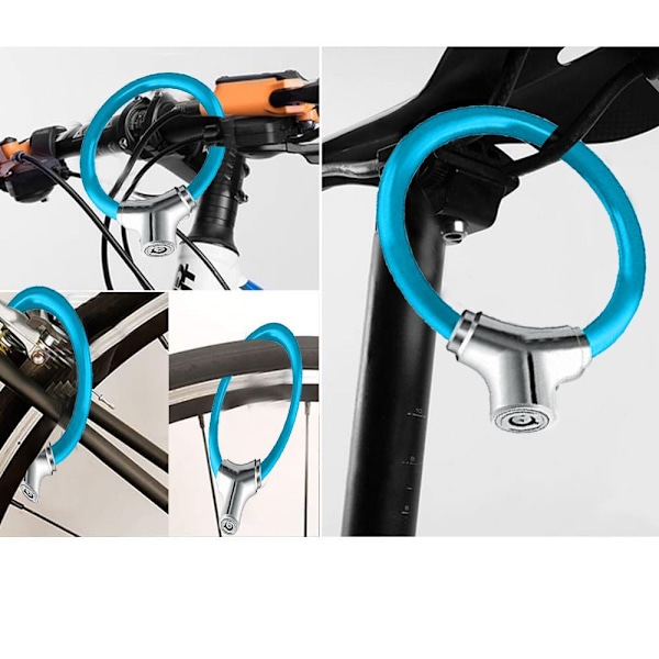 Cykel Lås, Kæde Lås, Mini Bærbar, Himmelblå