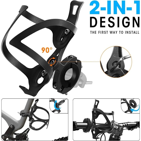 Cykelflaskeholder, drikkeflaskeholder, sort