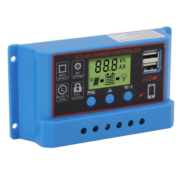 12V 24V solcellelader LCD-skjerm solcellepanel KLB