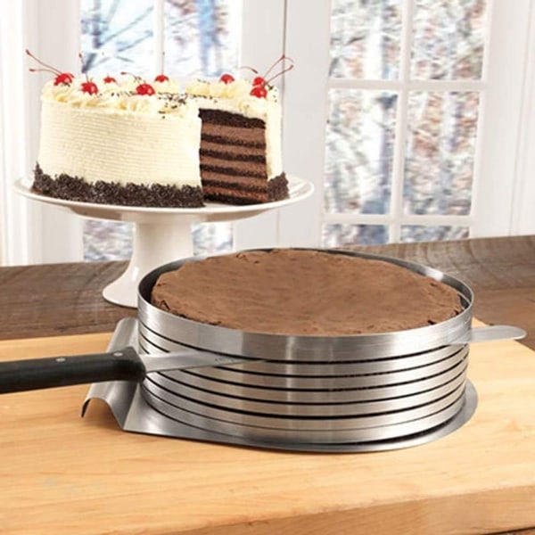 Ring Cutter Layer Cake Slicer, Justerbar Ring 7 Lager Mousse, För