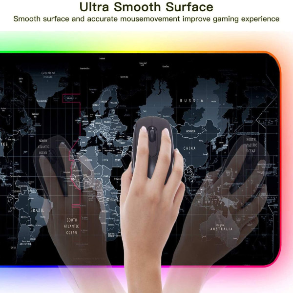 Udvidet RGB Gaming Mousepad, Ekstra Stor Gaming Mousepad til