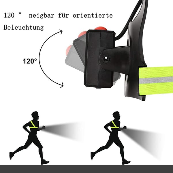Belysning til racing, brystlader -USB -LED-belysning, racerlys med KLB