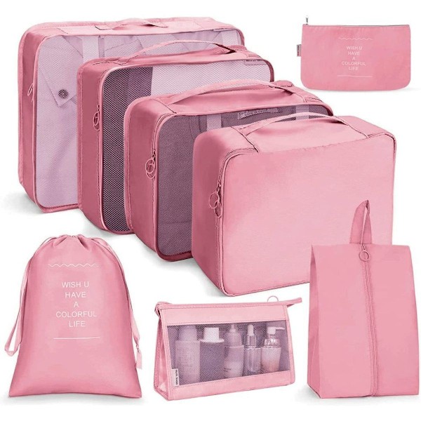 OSDUE Resväska Organiser Set 8 st, Packkuber, Vattentäta Resekläder KLB