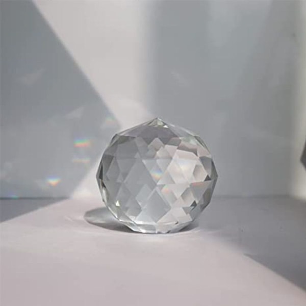 2,36"/60 mm krystalkugle af klart glas, stor krystalprisme sol