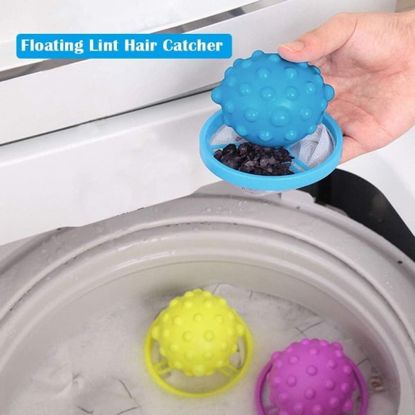 Vaskemaskine Hair Catcher Genanvendelig Floating Fluff Blue Pink