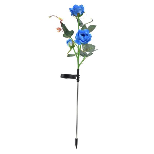 Solcelled LED-lampe Kunstig Roseblomst Gulvlampe Innfelt Lys KLB