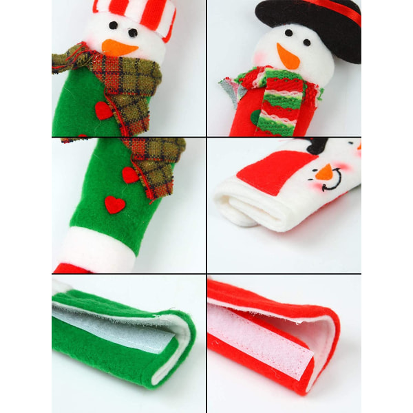 3 Pack Adorable Christmas Snowman Håndtaksdeksler til kjøkkenapparat Juleblitsklistremerke Kjøleskapshåndtaksdeksler sett for juledekorasjoner