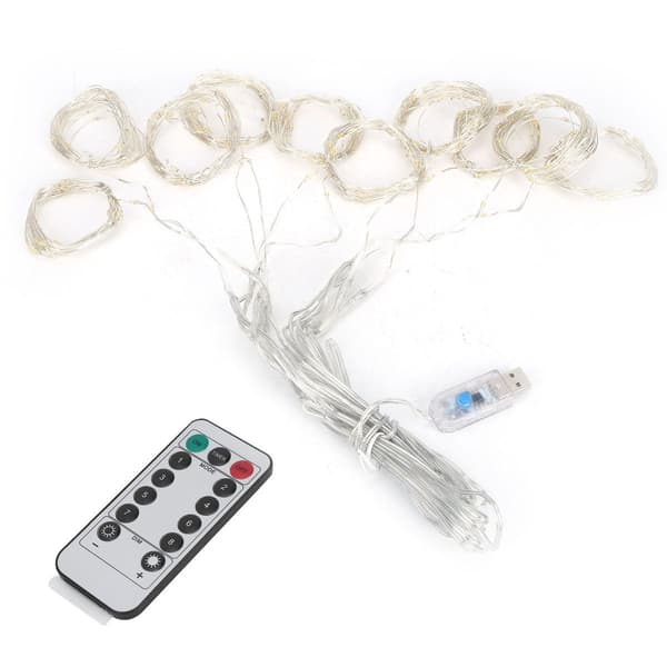 3x3m USB 300LED chips gardinlys med fjernkontroll KLB
