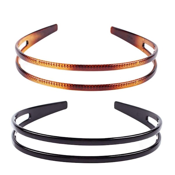 Kvinnor Hårda Plast Hårband Hårbåge Hårband 2-pack KLB
