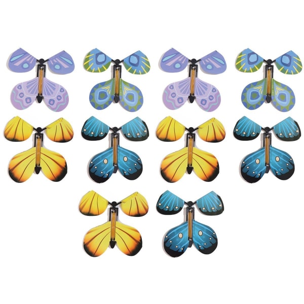 10 stk Flying Butterfly Legetøj Magic Wind Up KLB