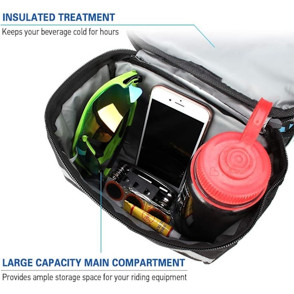 Lixada cykelstyrbag, isoleret, sort