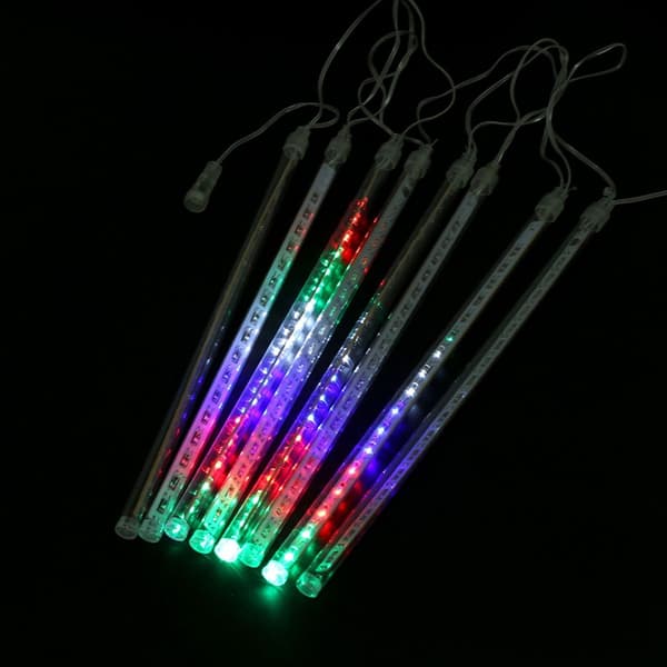 8 stk/sett 30cm meteorregnrørlys 144 LED lys KLB
