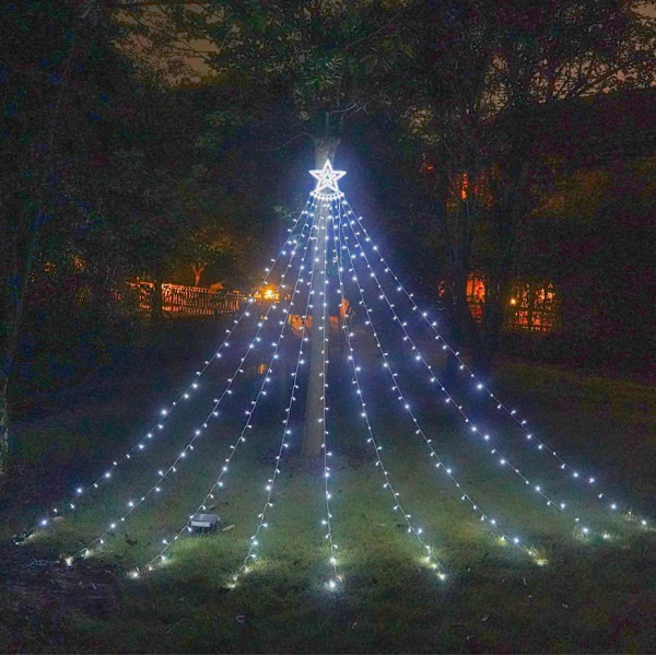 LED-ljusgirlang - 3,5 m - solenergi - vattentät - för julgran, inomhus och utomhus (vit)