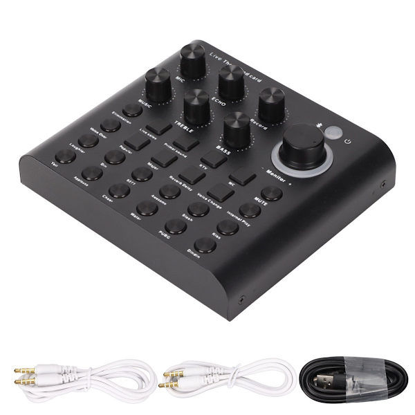 V8P live-ljudkort, one-touch mute, röstförändring, dubbla mikrofoner KLB