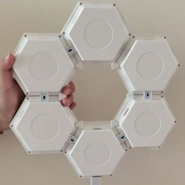 Paket med 6 hexagonala vägglampor med fjärrkontroll, smart touch modulär LED-lampa