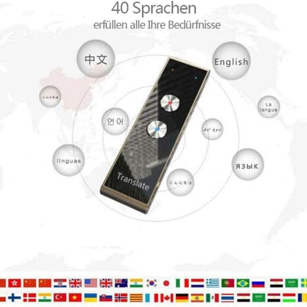 Intelligent Voice Translator - Realtidsöversättning (Svart)