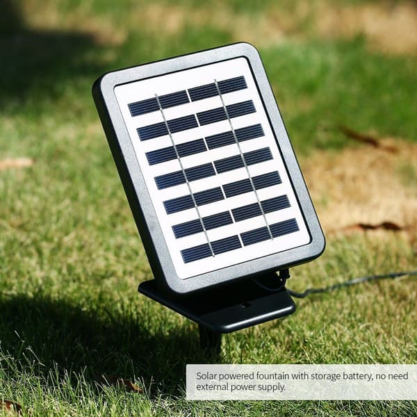 Solcelledrevet springvandspumpe med LED-belysning, 1,5W flydende solsystem