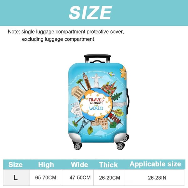 Resväska Skydd Elastiskt Skyddande Tvättbart Bagage Bagage Skydd