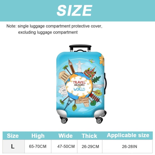 Resväska skydd Elastiskt skyddande tvättbart bagage bagageskydd