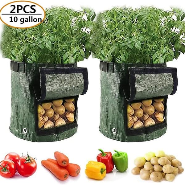 Potatisodlingsväskor, 2-pack, 10 gallons grönsaksodlingsväskor