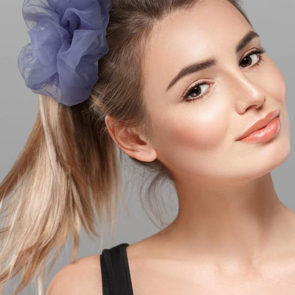 Oversize sateng pannebånd, myk organza elastisk pannebånd, hestehaleklips KLB