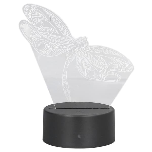 Libelle mønster 3D lys 7 farve skiftende LED natlys KLB