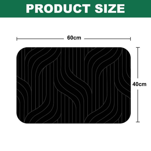 2 stk. baderomsmatter, sklisikre, absorberende, diatomitt-matter, 40 cm