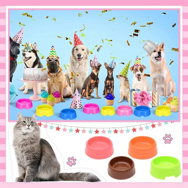 4-pack hundskålar, kattskålar, plastskålar
