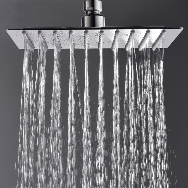 Bruseshower af 304 rustfrit stål, vandbesparende højtryksbruseshower til badeværelse (20 cm