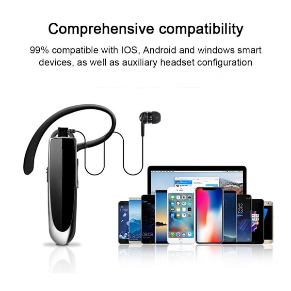 Nyt Bluetooth-headset V4.1 Trådløst headset Bluetooth Sort