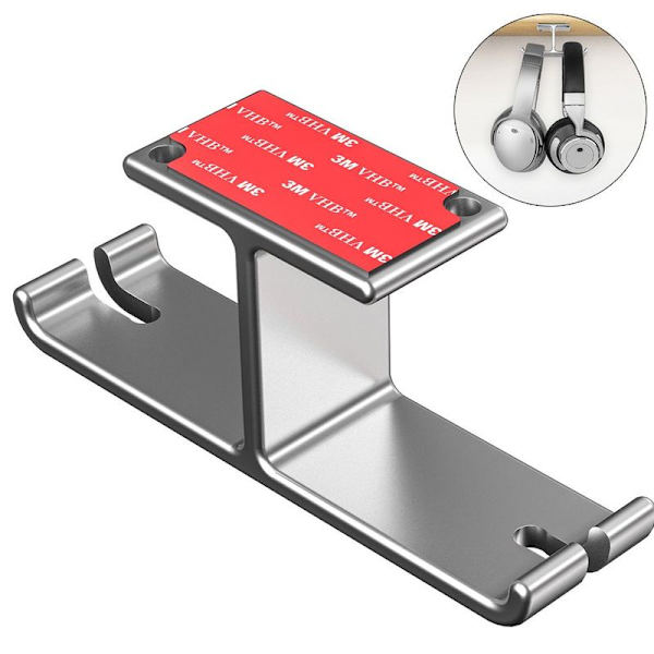 Hodetelefonstativ Universell Aluminium Hodetelefonholder Sølv