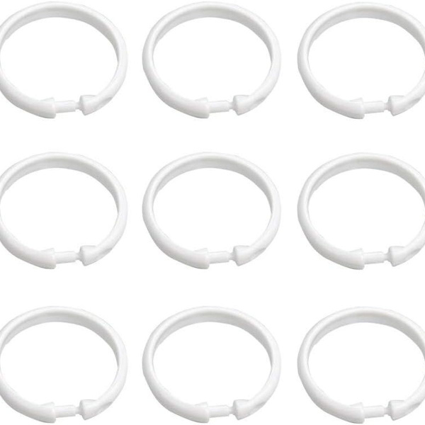 12-pack högkvalitativa duschdraperiringar i plast