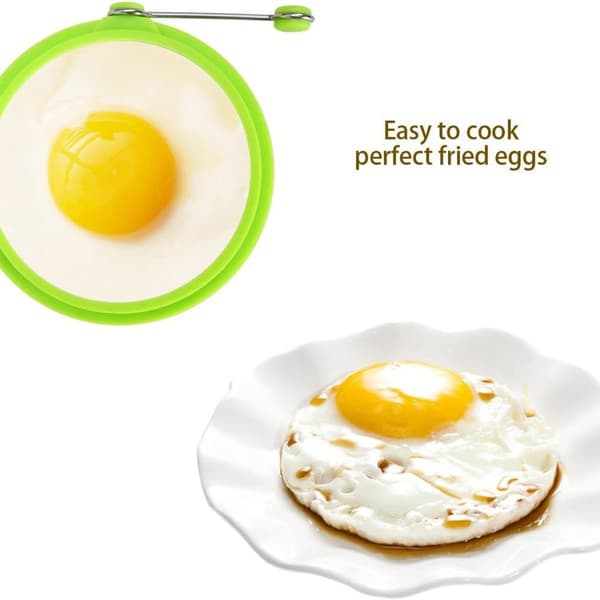 Stekt eggform for stekepanne Egg Rings Silikonpannekakeform Rund Grønn KLB