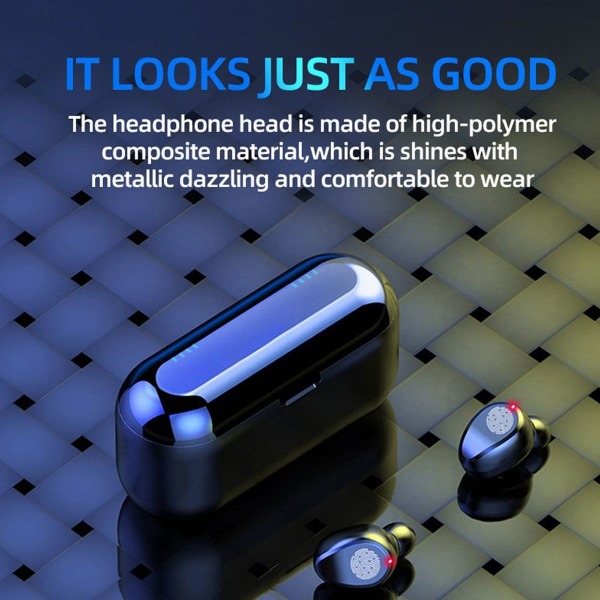 Trådløs Bluetooth 5.1 genopladelige IPX5 vandtætte øretelefoner Marineblå
