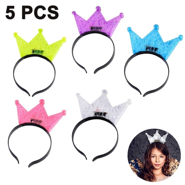 Lysende LED-krone Tiara Princess Hodebånd KLB