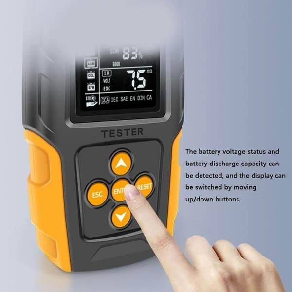 Bilbatteritester 12V/24V LCD digital, batterianalysator