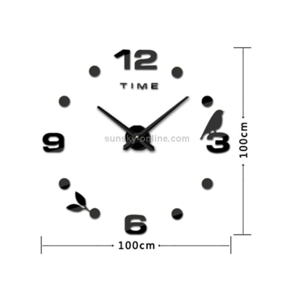 3M006 Creative DIY akryl vægur Enkelt digitalt ur i overstørrelse 100x100 cm (se