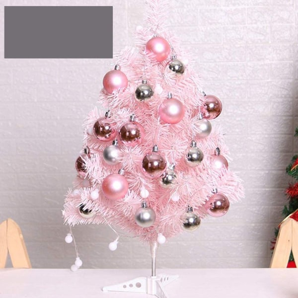 Uonlytech Rosa juletre med LED-belysning og kuler. Liten juletre KLB