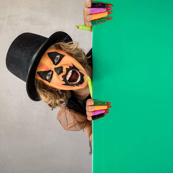 40 kappaletta Halloween värikkäitä noidan sormia lukemiseen, muoviset sorminuket, KLB